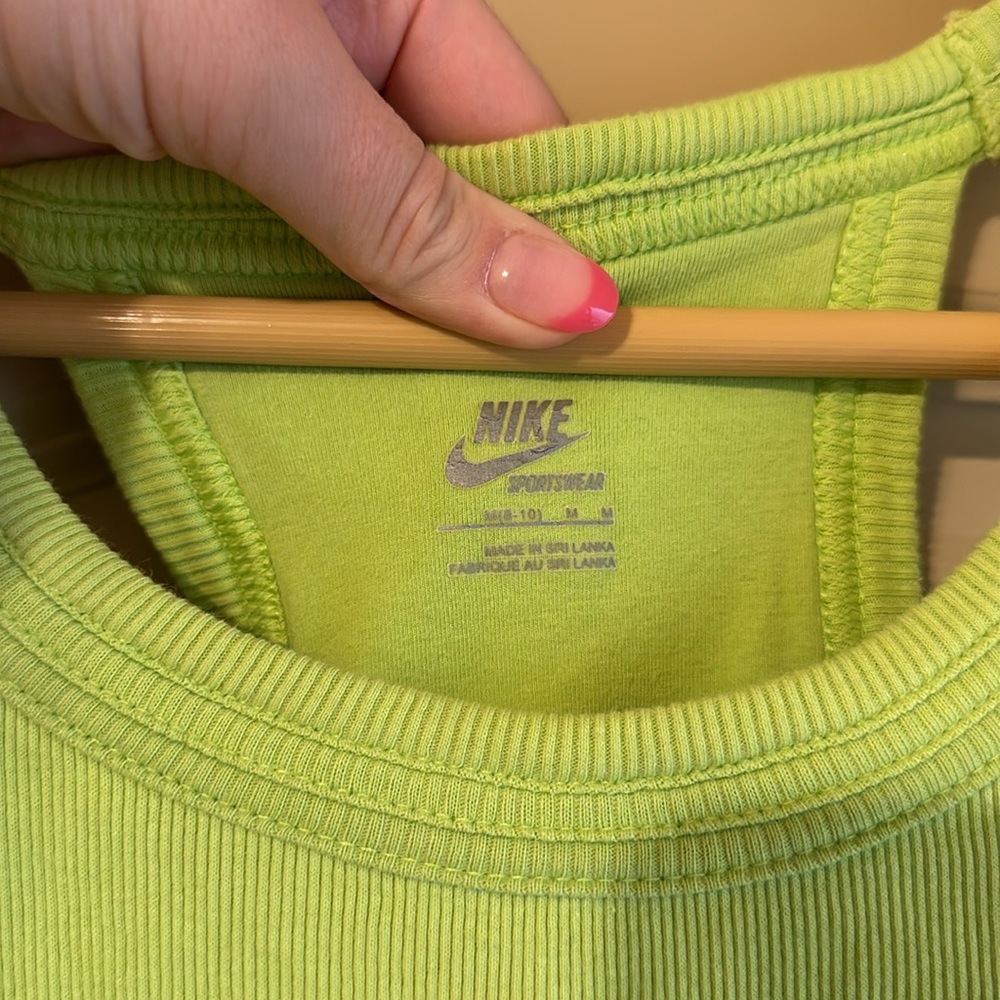 Nike Neon Green Ribbed Tank Top - Picture 3 of 9